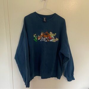 Warner Bros. Blue Cartoon Crewneck Sweater